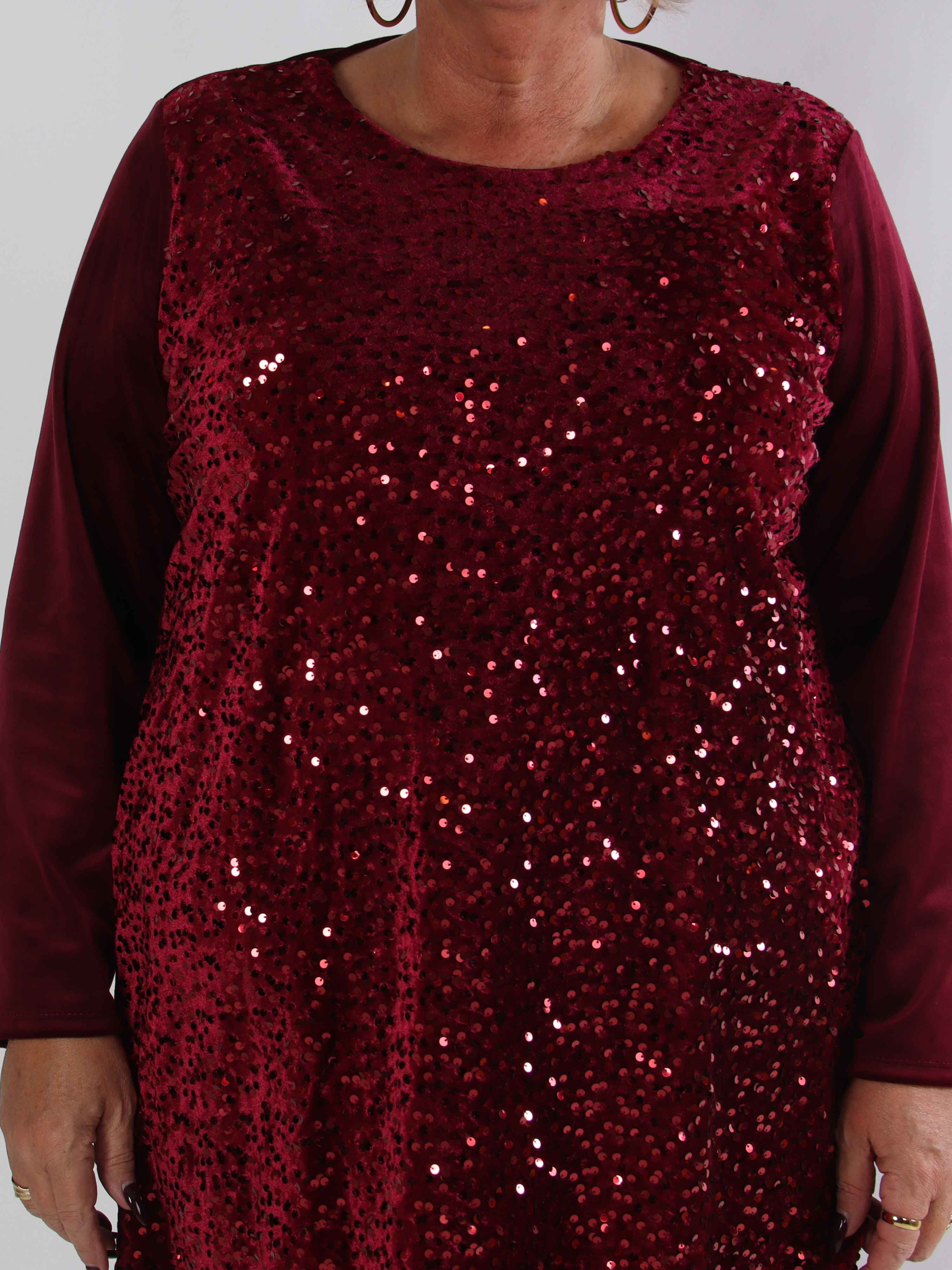 Eumonia - Blød plus size tunikakjole med pailletter